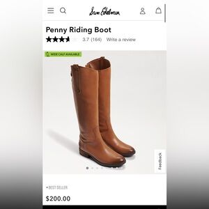 Sam Edelman Tall Cognac Leather Over-the-Knee Boots
